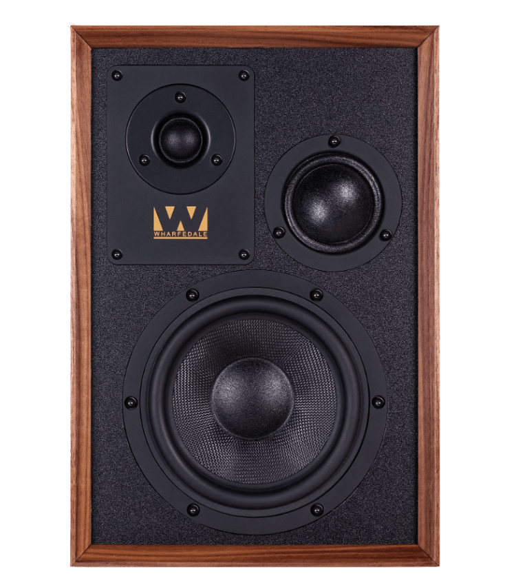 Wharfedale Super Denton Heritage Speakers in Walnut, individual speaker, front without grille