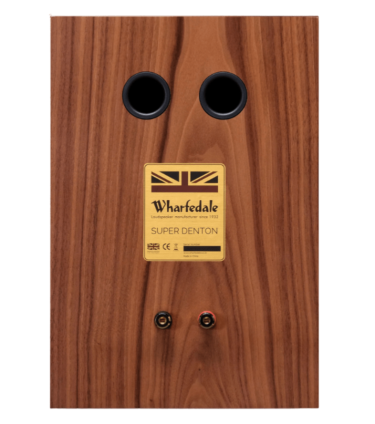 Wharfedale Super Denton Heritage Speakers in Walnut, individual speaker, rear