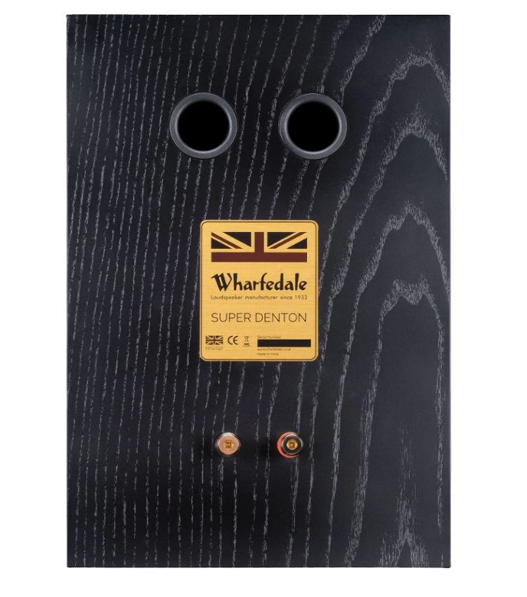 Wharfedale Super Denton Heritage Speakers in Black. Individual speaker, rear