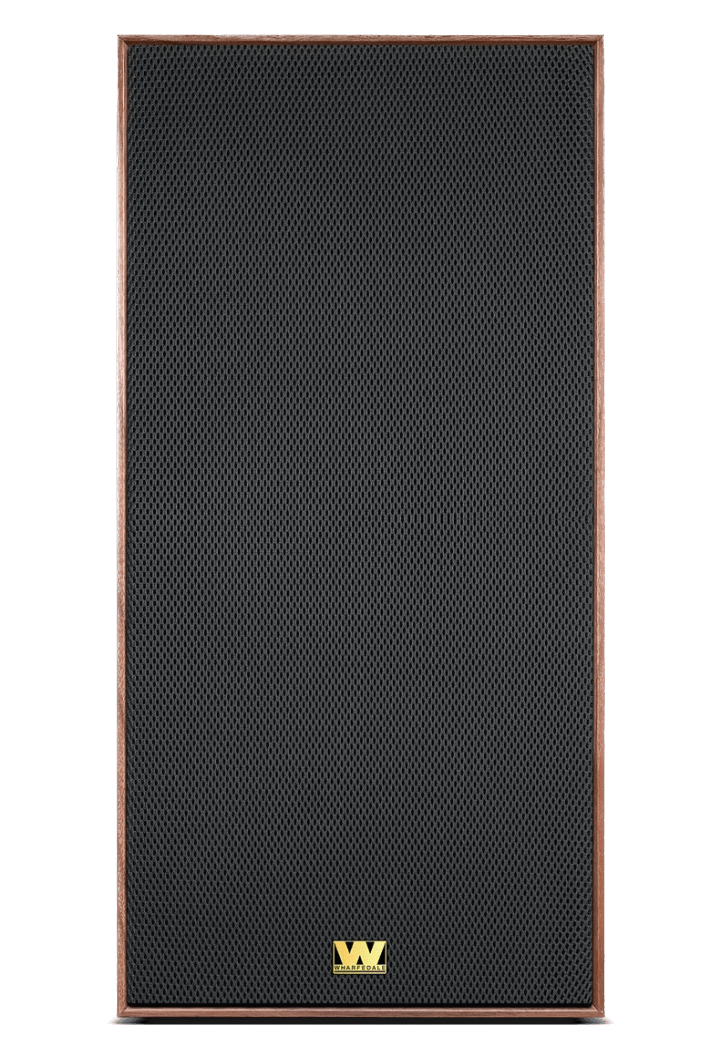 Wharfedale Super Linton Heritage Individual Speaker in Walnut, front, with grille