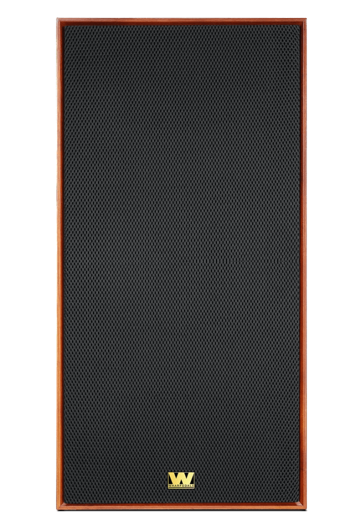 Wharfedale Super Linton Heritage Individual Speaker in Mahogany, front, with grille