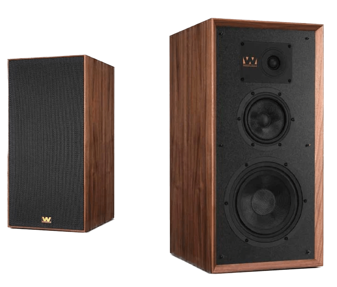 Wharfedale Super Linton Heritage Individual Speaker in Black, angled, no grille