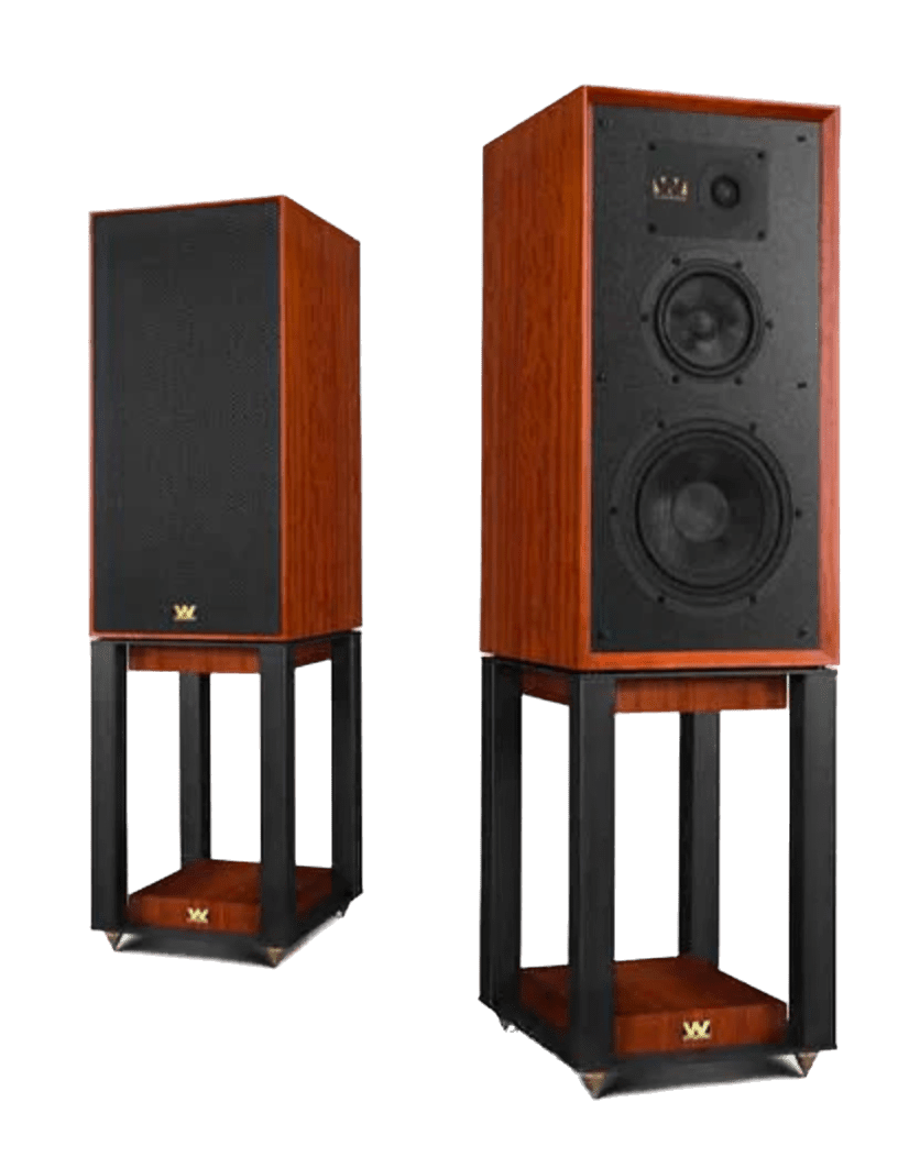 Wharfedale Super Linton Heritage Speaker pair in Mahogany with Speaker Stands (Sold Separately)