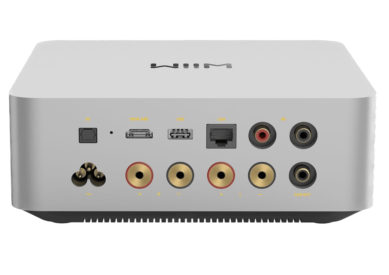 WiiM Amp Ultra Wireless Audio Streaming Amplifier in Silver, back
