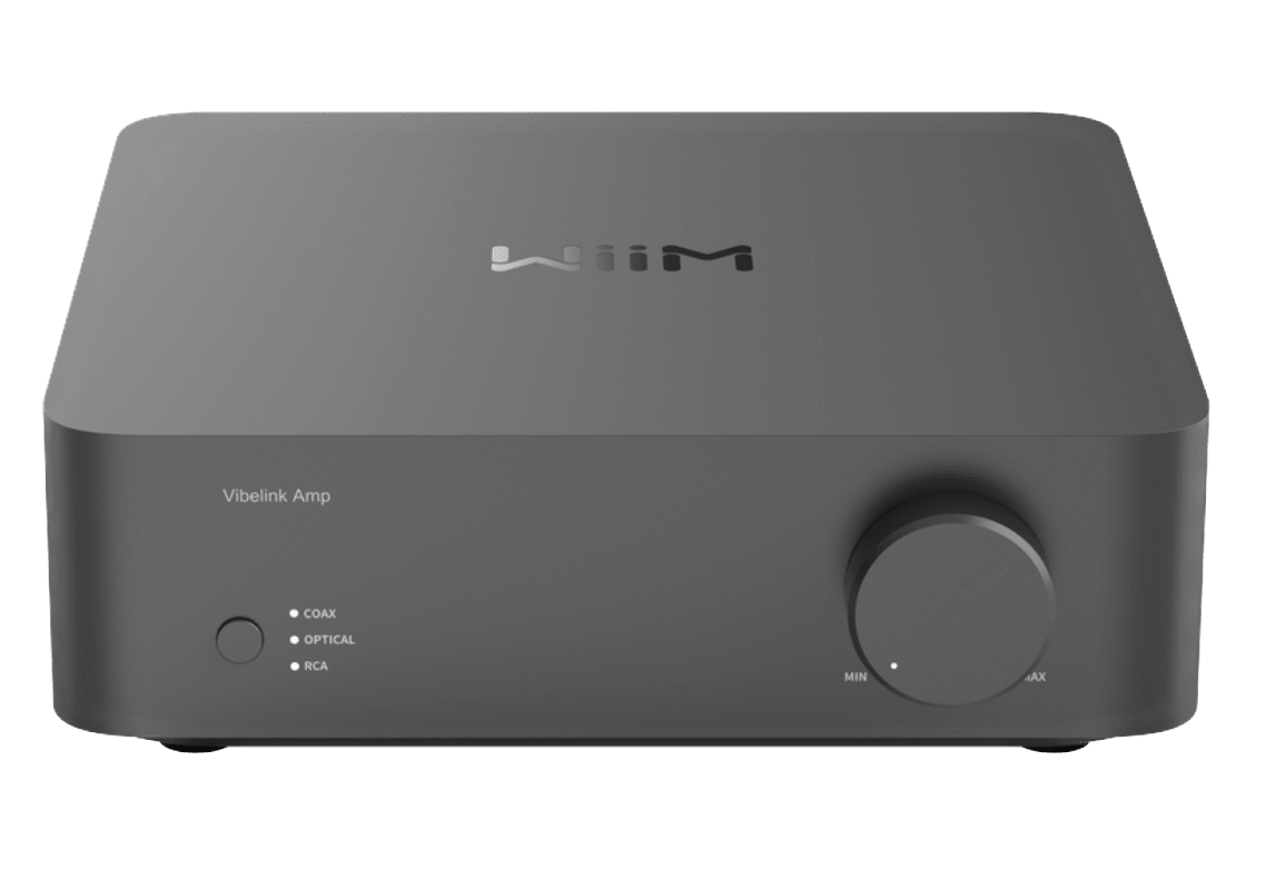 WiiM Vibelink Amp in Space Grey, front