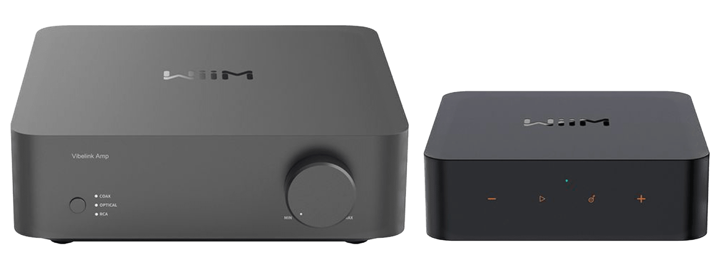 WiiM Vibelink Amp Power Amplifier with PRO Audio Streamer, side by side