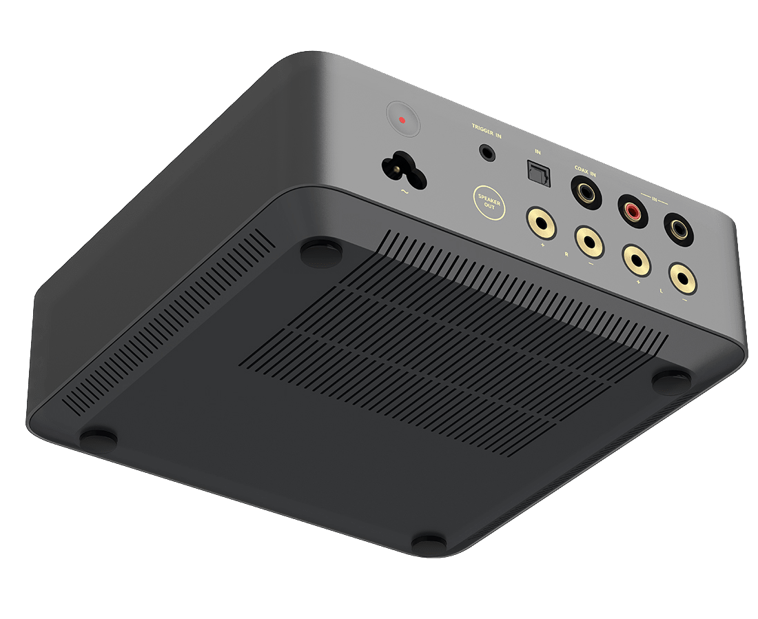 WiiM Vibelink Amp in Space Grey, bottom and back